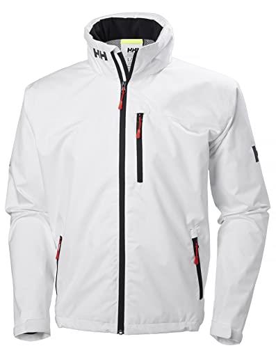 Helly Hansen Men's Crew Hooded Waterproof Windproof Breathable Rain Coat Jacket, 001 White, XX-Large