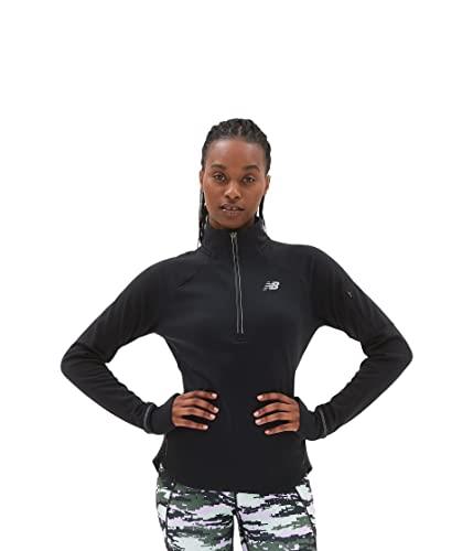 New Balance Women's Nb Heat Grid Half Zip Top Sport Lifestyle Black S