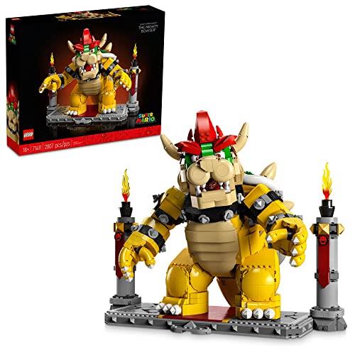 LEGO Super Mario The Mighty Bowser 71411, King of Koopas 3D Model Building Kit, Collectible Posable Character Figure with Battle Platform, Memorabilia Gift Idea for Adults and Fans of Super Mario Bros