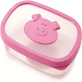 Snips Stackable Storage Cold Meat Saver, Clear with Pink Pig
