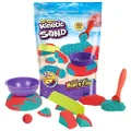 Rubik's Kinetic Sand Mold n’ Flow, 1.5lbs Red and Teal Play Sand, 3 Tools Sensory Toys for Kids Ages 3+