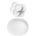 Corelle Livingware Dinner Plates 6 Piece Set, Winter Frost White, 26cm with CORELLE 1117141 Livingware Dinner Platters, 3 Piece Set Bundle
