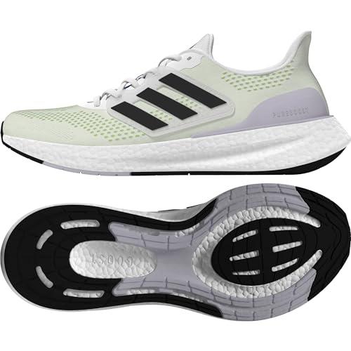 adidas Performance Pureboost 23 Running Shoes, White/Core Black/Silver Dawn, 5