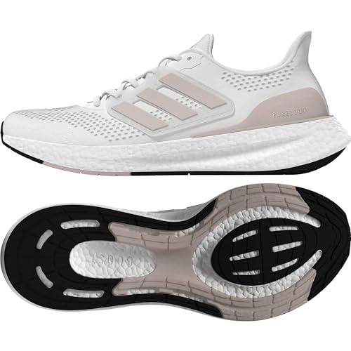 adidas Performance Pureboost 23 Running Shoes, White/Wonder Quartz/Core Black, 6.5