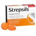 Strepsils Double Antibacterial Soothing Sore Throat Lozenges, Orange, 36 Pack