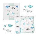 Lulujo Bamboo Crib Quilt - Whales