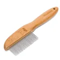 True Love 31 Stainless Steel Tooth Comb Bamboo Brush for Cats and Dogs, Medium