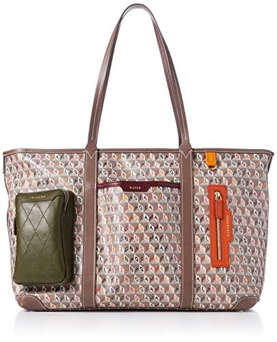 Aniya Hindmarch Tote Bag 5050925169844 I am a Plastic Bag Inflight Tote in Recycled Canvas with Smooth Eco Leather Ladies Dark Multi [Parallel Import], Dark multi