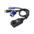 Aten VGA USB Virtual Media KVM Adapter with Smart Card, Black