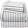 Lacoste 100% Cotton Percale Sheet Set, Graphic Stripe Print, Dark Grey, King
