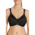 Berlei Women's Underwear Microfibre Full Support Non-Padded Sports Bra SF2, Black, 12E