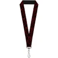 Buckle-Down Lanyard, Marble Black/Red, 22 Inch Length x 1 Inch Width