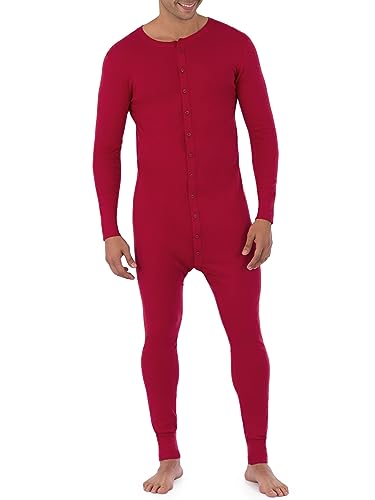 Fruit of the Loom Mens Premium Thermal Union Suit, Red, X-Large
