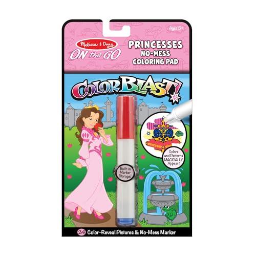 Melissa & Doug 5356 On The Go ColorBlast No-Mess Coloring Pad, Princess (24 Color-Reveal Pictures, Invisible Ink Marker)