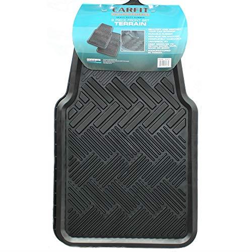 Carfit 4560081 Terrain Rubber Front Car Floor Mat 2 Piece Set, Black, Set of 2