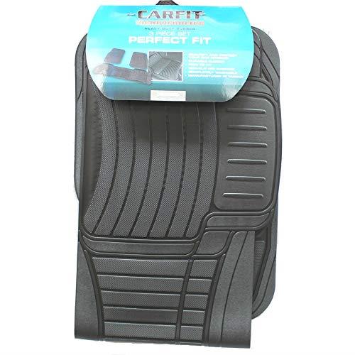Carfit 4561331 Perfect Fit Rubber Car Floor Mat 3 Piece Set, Black, Set of 2