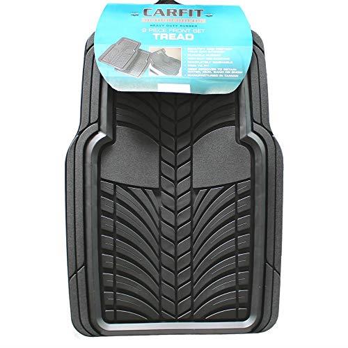 Carfit 4591011 Tread Rubber Front Car Floor Mat 2 Piece Set, Black, Set of 2