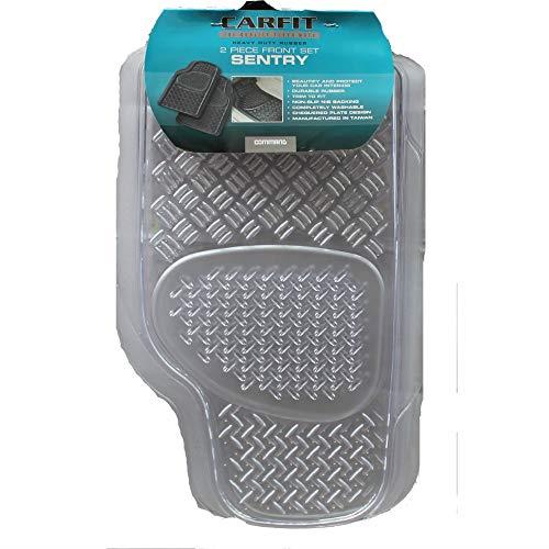 Carfit 4592016 Sentry Trim to Fit Universal Front Rubber Floor Mat 2 Piece Set, Clear, Set of 2