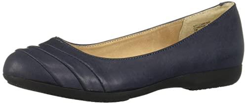 CLIFFS BY WHITE MOUNTAIN Women's Clara Flat, Navy/Burnished/Smooth, 8 Wide