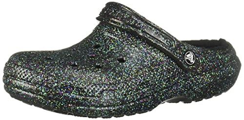 Crocs Unisex-Adult Men's and Women's Classic Lined Clog | Fuzzy Slippers, Starry Skies Glitter, 6 Women/4 Men
