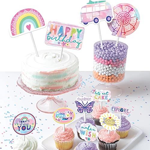 Amscan Girl-Chella Birthday Cake Topper Kit, Multicolor (Pack of 12)