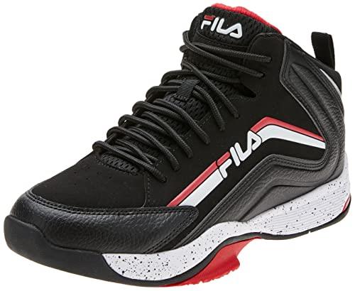 FILA Men's Spitfire Evo Basketball Shoe, Black/White Red, US 12
