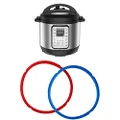 Instant Pot 9-in-1 Duo Plus 8L Electric Pressure Cooker with Instant Pot Genuine Silicone Sealing Ring 2 Pack, Red and Blue bundle