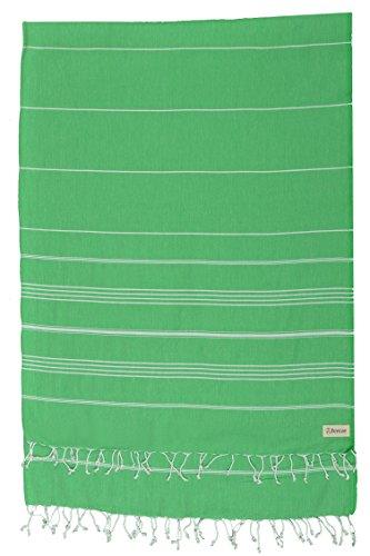 Bersuse 100% Cotton - Anatolia XL Blanket Turkish Towel - 61X82 Inches, Green