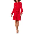 Tommy Hilfiger Women's Fit and Flare Dress, Fresh Scarlet Red, 12