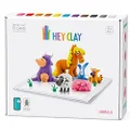 TOMY E73359 Hey Animals Set-Colourful Modeling Kids-Air Dry Clay Kit 15 cans and Sculpting Tools with Fun Interactive Instructions App, Multicolored