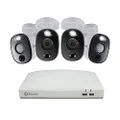 Swann Home Security Camera System with 1TB HDD, 4 Camera 4 Channel, 4K Ultra HD DVR, Indoor/Outdoor, Color Night Vision, Heat/Motion Waring Light, SWDVK-45680W4WL-AU,Wired Cameras
