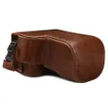 MegaGear MG1803 Compatible Ever Ready Genuine Leather Camera Case with Sony Alpha A6600, Dark Brown (MG1803)