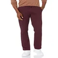 Amazon Essentials Men's Slim-Fit Casual Stretch Khaki Pant, Burgundy, 33W x 32L