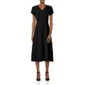 Calvin Klein Women's Tulip Sleeve A-line Midi Dress, Black, 6