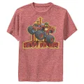 Nickelodeon Blaze and The Monster Machines Rev Up Boys Short Sleeve Tee Shirt, Red Heather, Large
