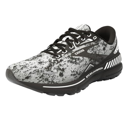 Brooks Men s Adrenaline GTS 23 Supportive Running Shoe, White/Grey/Black, 7