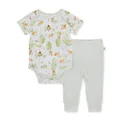 Burt's Bees Baby baby-boys Bodysuit & Pant Set, 100% Organic Cotton, Country Critters, 9 Months