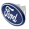 Plasticolor 002236 Ford Oval Hitch Cover, Fits Class II, 1.25" & Class III, 2" receivers, Billet Aluminum