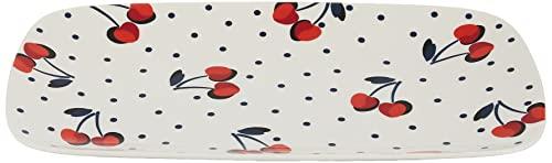 Kate Spade New York Vintage Cherry Dot Hors D'Oeuvre Tray, 2.55 LB, Red