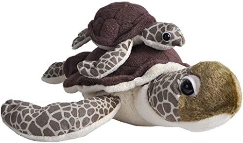 Wild Republic Mom and Baby Sea Turtle, Stuffed Animal, 12 Inches, Plush Toy, Fill is Spun Recycled Water Bottles