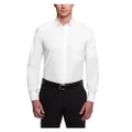 Van Heusen Men's Long-Sleeve Oxford Dress Shirt, White, 16.5" Neck 38"-39" Sleeve