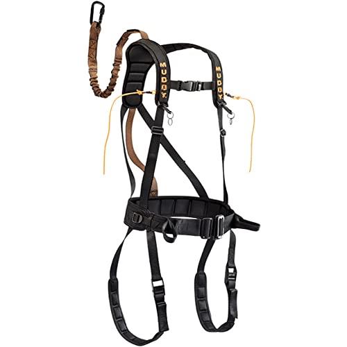 Muddy Hunting Tree Stand Safety Systems Lightweight Padded Nylon Quick-Release Safeguard Harness, X-Large