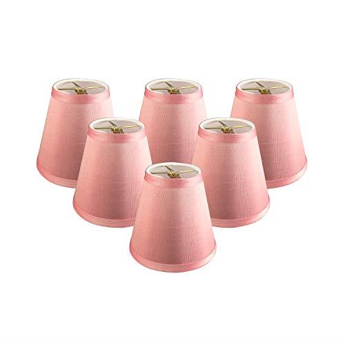 Royal Designs CS-1005-5PNK-6 Clip On Empire Chandelier Lamp Shade, 3" x 5" x 4.5", Pink, Set of 6