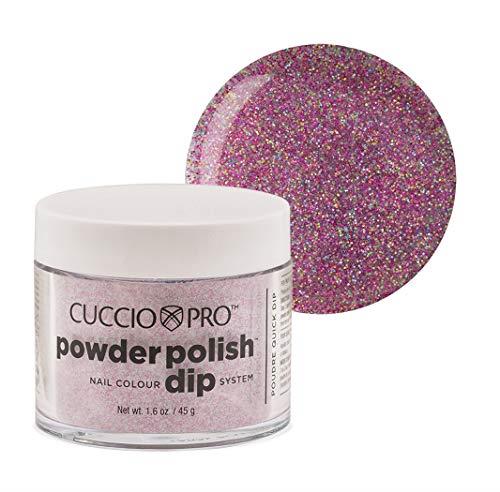Cuccio Pro Powder Polish Nail Colour 45 g, 5568 Deep Purple Glitter, 45 g