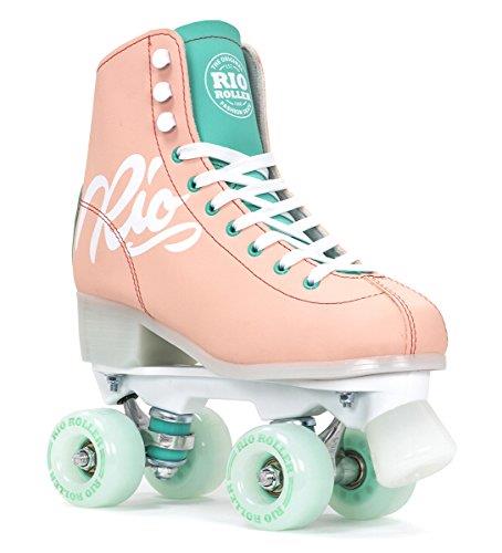 Rio Roller Script Quad Roller Skate for Unisex Children, Size UK7, Peach/Green