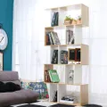 HelloFurniture Bookshelf Display Shelf Cabinet 5 Tier Ladder Stand Book Rack Bookcase Stand Oak