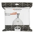 Brabantia PerfectFit Bin Liners (Size M/60 Litre) Thick Plastic Trash Bags with Tie Tape Drawstring Handles (40 Bags)