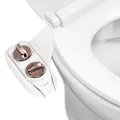 Luxe Bidet NEO 185 Plus – Next-Generation Toilet Seat Attachment with Innovative EZ-Lift Hinges, Dual Nozzles, and 360° Self-Cleaning Mode (Rose Gold)