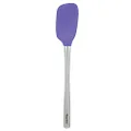 Tovolo Flex-Core Stainless Steel Handled Spoonula, Silicone Spoon Spatula Head with Ergonomic Grip Stainless Steel Handle, Dishwasher-Safe Kitchen Utensil, Very Peri