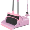 kelamayi Broom Dustpan Set, and Set for Home, Stand Up Dustpan, Combo Office (Pink)